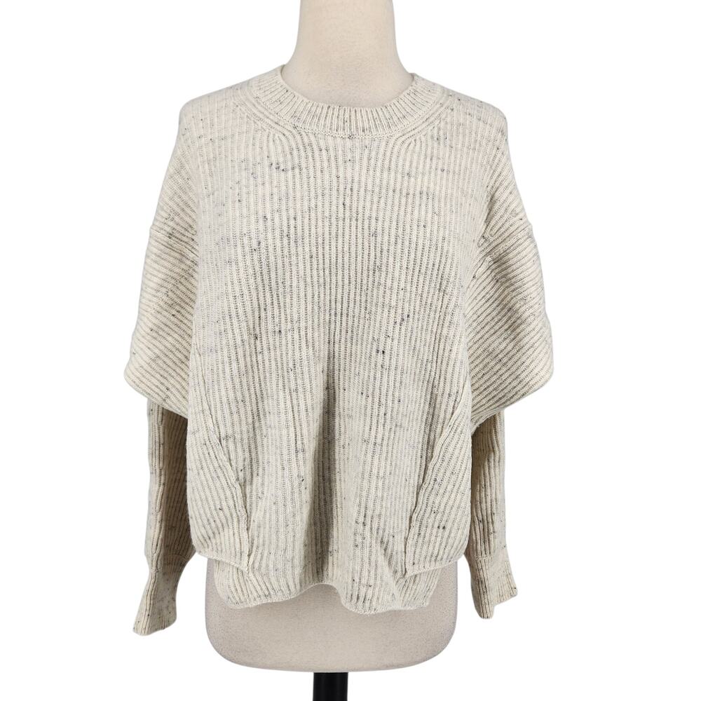Vince Wool Cashmere Blend Flecked Panel Sweater Size Small